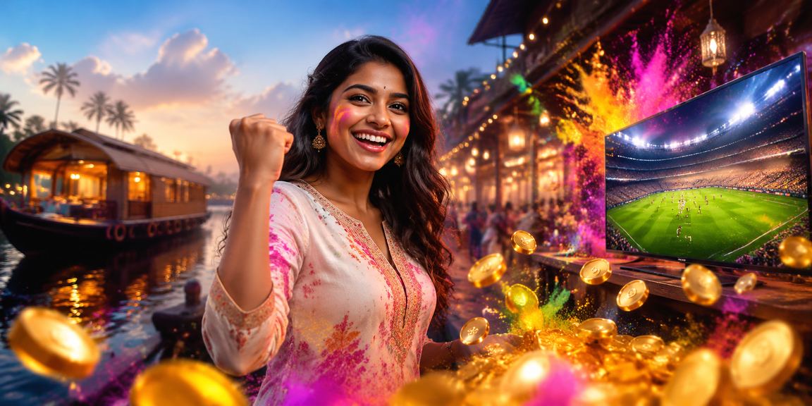 User betting online at Kerala backwaters with mobile device